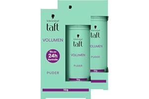 Schwarzkopf Taft Poudre coiffante volume (2 x 10 g), poudre volumisante pour cheveux pleins, pour jusqu'à 50 applications, végétalienne, poudre coiffante