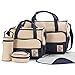 GSPStyle Women Nylon Oxford Nappy Bag Diaper Bag Changing Bag 5pcs In Pack Dark Blue