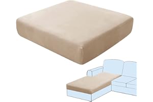 SHUOJIA Fodere per Cuscini per Divani, Protezioni per Cuscini per Sedili in Tessuto di Velluto Elasticizzato,Cuscino per Divano Fodera per mobili Coprisedile per Divano (Beige,Chaise Longue)