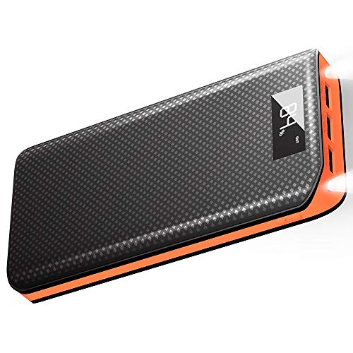 Baterias Externas X-DRAGON 20000mAh Power Bank con 3 Puertos USB, LED Brillante Cargador Móvil Portátil para iPhone X/8 Plus/7/6/5, Movil, Huawei, iPad, Samsung