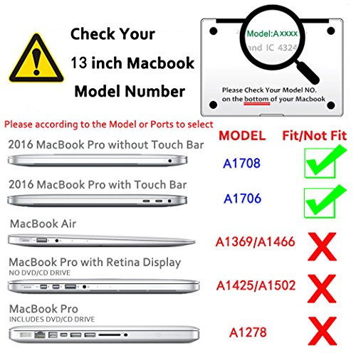 Se7enline    2 in 1  Macbook 13 Zoll PU Leder Schutzh  lle mit Glatt Weich Ber  hren PU Leder Sleeve Tasche H  lle f  r 2016  Macbook 13 Zoll Neu-Pro 