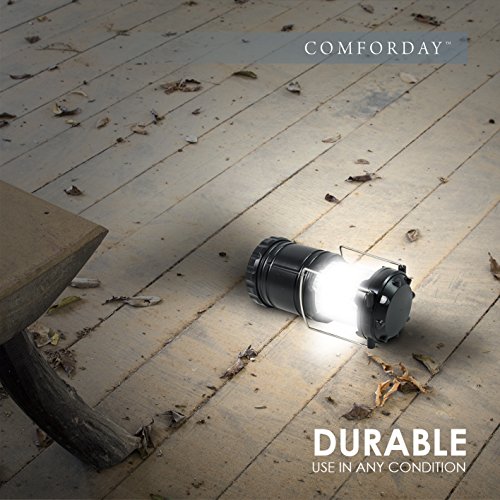 Ultra Hell & Tragbar, LED Camping Laterne zum Wandern, Zelten, Reisen, Angeln & Fischen, auch als Notfallleuchte & Notfalllampe und mehr! (zusammenklappbar, wasserabweisend) + Hänger! - 4