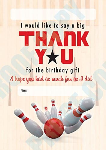 Bowling PARTY THANK YOU CARDS childrens kids party Pack of 10 inc. envelopes