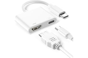 ANFERU USB C auf HDMI, 100W USBC HDMI Adapter 2-in-1 Hub für iPhone 16/15 Pro Max/iPad, Samsung Galaxy S24 S23 S22 S21 S20 Plus Ultra/Tablet/Laptop/TV/Monitor/Projektor 4K Video und Audio Digital AV Adapter