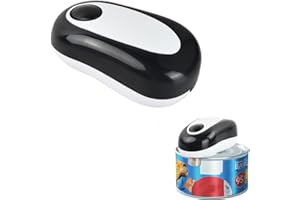 FANGEHONG Abrelatas Eléctrico, Abridor de Latas Electrico de un Toque, Abrelatas Automático Portátil, Bordes Liso y Seguro, para Personas Mayores, Pacientes con Artritis y Latas de Todos los Tamaños