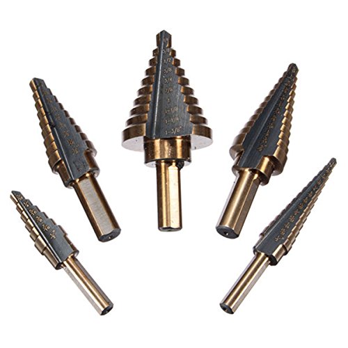 LESOLEIL 5pcs Triangle Shank Kaiserpagode Stufenbohrer Set - 4