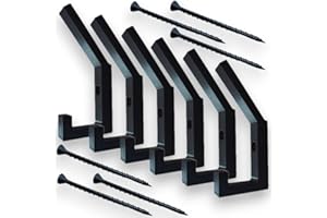 JS3DMANUFAKTUR 6 Stück Große Haken für Akustikpaneele schwarz - Garderobenhaken für Akustik Paneele - Wandhaken für Wandpaneele/Akustikpanel - Kleiderhaken für die Garderobe & für Deko (vertikal, ink. Schrauben)