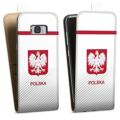 Samsung Galaxy S8 Tasche Hülle Flip Case Polen EM Trikot Fußball Europameisterschaft
