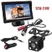 Price comparison product image Vehicle Reversing Cameras System, 12V-24V 4Pin 4.3" TFT LCD HD 800x480 Color Car Monitor and 4LEDs IR Night Vision Waterproof Backup Rear View Camera with 5M Calbe Kit for RV/BUS/Turck/Trailer