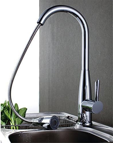 FHLYCF European style modern copper pull type hot and cold kitchen sink faucet