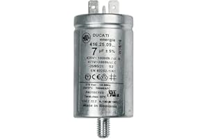 VOLET TECH Condensateur de Démarrage 7uF en Aluminium pour Moteur – Pièce de Rechange Compatible avec Sèche-Linge CANDY, WHIRLPOOL, INDESIT, ARISTON, HOTPOINT, IBERNA, ZEROWATT, OSTEIN, ROSIERES, ASKO