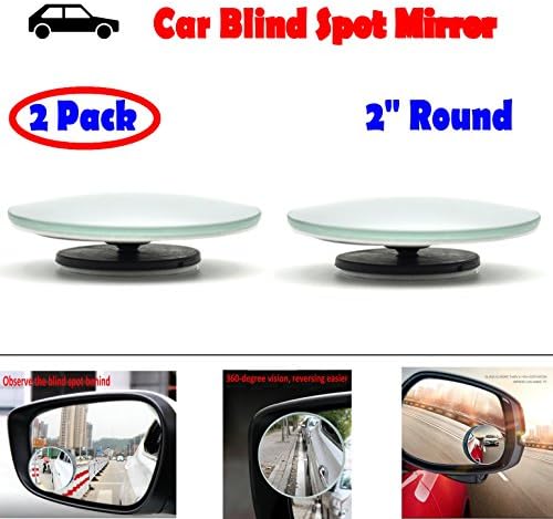 Car Blind Spot Mirror-2 "Round Adjustable HD Glass Auto Vechile Side Back Review Mirror in Sliver Color-2PCS in Packing