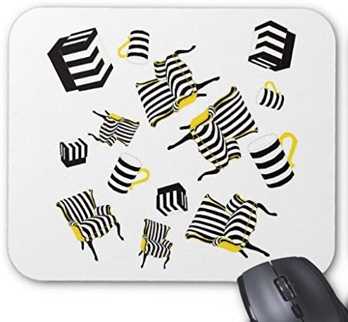 Gaming Mouse Pad Stripe Chairs Mugs And Boxes Rectangle Office Mousepad 9" x 7"