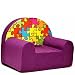 Produktbild G34 Kindersessel Sessel Kinderstuhl Kindersofa Relaxsessel weich gemütlich verschiedene Farben (G34 lila Puzzle)