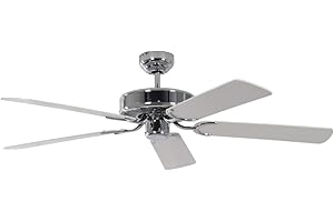 Ventilateur de plafond Potkuri de Pepeo sans éclairage, en acier, pâles réversibles blanc / osier, 132 cm