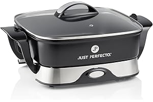 JUST PERFECTO HOUSEHOLD APPLIANCES Just Perfecto Padella elettrica multifunzione 5,5L 1650W | Con controllo della temperatura e rivestimento antiaderente | Diametro 30 cm | pentola elettrica multifunzione, hot pot calda