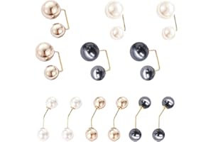 FDCGAS Spille Gioiello per Vestiti - 12 PCS Spilla con Cardigan di Perle,Clip per Sciarpa,Spilla per Maglione con Scollo,Maglione per Vestiti,Clip per Scialle,Decorazione di Perle Artificiali