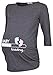 Happy Mama. Woman's Maternity Baby Loading Feet Funny Print T-shirt Top. 549p (Graphite, UK 8/10)