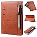 Produktbild Galaxy Tab A 8.0 Zoll 2017 Hülle Case mit Stifthalter, elecfan Leder Stand Folio Case Cover mit Pencil Halter für Samsung Galaxy Tab A 8.0 2017 / Tab A2 S 8.0 SM-T380 SM-T385 (Passen Sie für Tab A 8.0 2015) mit Auto aufwachen / Schlaf Funktion, Dokumentenkarte Tasche - Braun