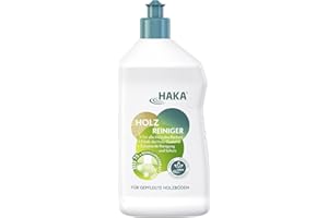 ‎HAKA HAKA Holzreiniger, 750 ml, Parkettreiniger, für geölte & lackierte Holz- & Korkböden, Pflege für empfindliches Holz, lösemittelfrei, kein Auslaugen