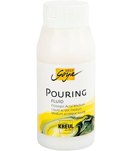 Kreul 87230 Solo Goya Ready Mixed Pouring Set: 6 Colori Acrilici Premiscelati Da 80 Ml Per Tecnica Pouring. Bianco, Rosso, Magenta, Blu, Nero, Zaffiro.