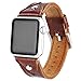 Produktbild Neues Dreieckschnalle Lederarmband, Vintage Distressed Armband, Langlebig Ersatzarmband, hochwertiger Verbinder, für Unternehmen,Reisen,Dating Für Apple Watch Serie 1/2/3/4 42 / 44mm (rot)