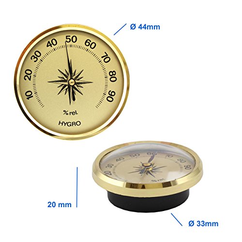 Mini Analog Hygrometer in gold . Made in Germany - 3