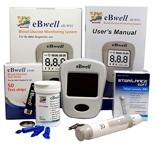 ebwell eb-w01 Glucosa En Sangre Monitor Starter Pack Ideal Medidor de glucosa Medidor para diabéticos