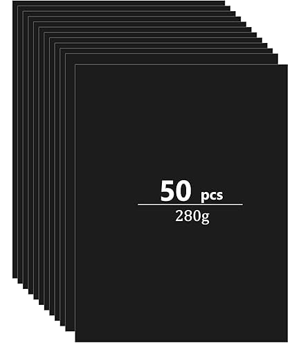 Cartoncino Nero A4 - 50 Fogli Da 220 G/m² | Per Fotorafie, Disegni E Lavoretti Creativi