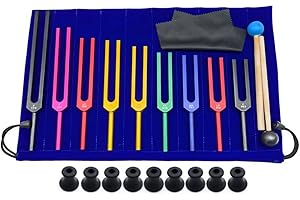 Cucioki 9 Piece Colorful Aluminum Alloy Tuning Forks Tuning Forks For Therapy, Voice Therapy Black, 500396045A3