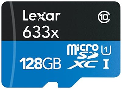 Lexar - LSDMI128BBEU633A - High-Performance microSDXC 633x 128Go UHS-I Cartes avec un Adaptateur SD