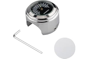 Daoco Universal Motorrad Lenker Meter Fahrrad Thermometer Wasserdichter Ersatz für Motorräder Fahrräder 22mm-25.4mm7/8 ''- 1'' Lenker Silver Shell Black Dial Thermometer