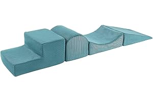 MEOWBABY Parcours motricité bébé en Mousse – Modules motricité Enfant – Structure motricité Escalade – Aire de Jeux intérieur Bloc Mousse, Aesthetic, Turquoise