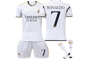 ENIXWH Camiseta de fútbol para niños 23-24 Madrid con los números 5, 7 y 10. Camiseta de Modric. Set de camiseta con pantalones cortos para aficionados al fútbol, para niños y adultos