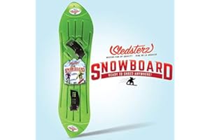 The Original Geospace Sledsterz Kids Beginner Snowboard for Winter Fun on Snow, with Adjustable Step-in Bindings; for Kids Between 4 to 12 Years Old