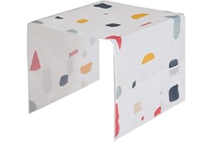 RUIXIA Geometric Printed Fridge Dust Cover Waterproof Refrigerator Dustproof Cover with 6 Pocket Household Freezer Top Hanging Bag Fridge Storage Bag Appliance Protector Organizer Washing Machine Top Cover