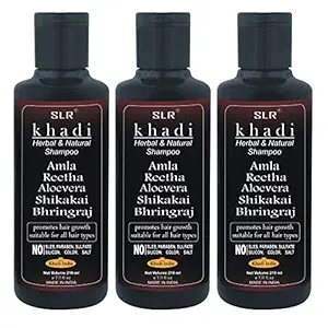 Khadi Amla Reetha Aloevera Shikakai Bhringraj Shampoo - Anti Hairfall & Anti Dandruff Best Natural & Ayurvedic Shampoo/Cleanser Sls & Paraben Free - 630 ml