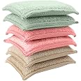 Éponges Lavables Double Face - Microfibre Et Grattoir - Antibactérien - Lot De 6 - Pour Vaisselle Et Surfaces