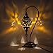 Produktbild Mosaik Lampe – Türkisch Mosaik & Schreibtisch Lampe, atemberaubende, Einzigartige Globe Lampenschirm, marokkanischer Stil, Schwanenhals Serie Schwarz/Gelb