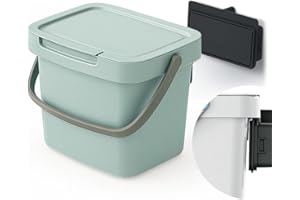 MAGUBO Biomülleimer Küche Geruchsdicht - Mülleimer Küche - Windeleimer Geruchsdicht Mit Deckel - Hochwertiger Kompostbehälter Für Die Küche - Elegantes Design, Einfach Zu Reinigen, (Mintgrün, 3L)