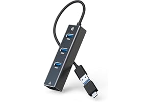 AYCLIF Adaptateur USB vers Ethernet,4 Ports USB C vers Ethernet, Adaptateur Ethernet RJ45 1Gbps avec hub USB 3.0 5Gbps, Adaptateurs réseau USB (USB-A/C vers USB 3.0 * 3+RJ45)