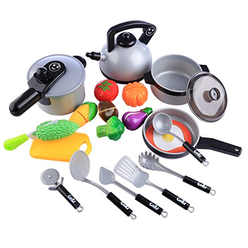 OviTop Lot de 22 Dinette Cuisine Enfant Aliments Dînette Jeu de Cuisine Dinette A Découper Apprenant Papa Maman