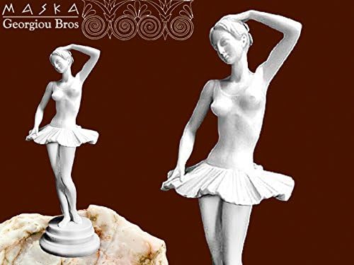 Ballerina Dancer Tänzer Ballerine Ballerino Danseur Bailarina BailarÃn Skulptur Figuren aus Alabaster / figurine sculpture / escultura de estatuilla 35cm weiß white Alabaster MASKA Georgiu Bros Collection, Greece 395-0284