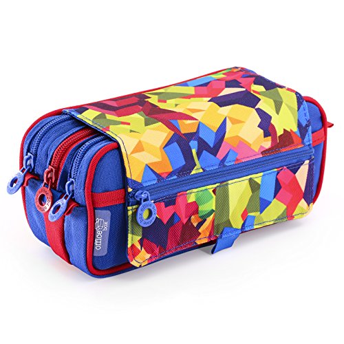 Preisvergleich Produktbild Fresh Fashion 58301 - Mäppchen Verdreifachen Große Innenabschnitte Mit einzelnen Reißverschluss-Verschlüssen Mehrzweckhülle für Schulmaterial. Jungen Camouflage Entwurf, Maßnahmen 22 x 11 x 9 cm