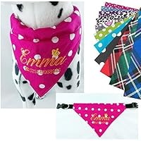 Hundehalstuch als Halsband S M L Wunsch bestickt Stoffe Punkte