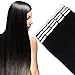 Produktbild Tape Extensions Echthaar -100% Remy Echthaar Haarverlängerung glatt Schwarz,55cm-50g (20 stück+10pcs free tapes)