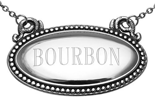 Bourbon Liquor Decanter Label / Tag - Oval beaded Border by Silver Mine Gifts