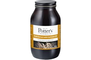 POTTER'S HERBALS EST. 1812 Potter's Malt with Cod Liver Oil | 650 g Bottle | Nature's Natural Sweetener in The Form of Maltose | Providing a Valuable Source of Omega-3 Fatty acids and Vitamins A, D and E