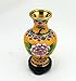 Produktbild 4-Zoll-Pfingstrose Blume Gelb Cloisonne Blume Flasche Crafts Bronze Reifen Filz Emaille