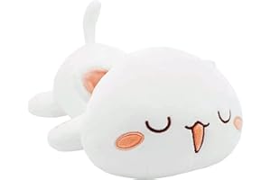 shownicer Peluche Gatto, Kawaii Gatto Giocattolo Morbido, Animali di Peluche Gattino, Bambola di Peluche Cuscino, Regalo per Bambini Ragazza 3+ Anni (Bianco-2, 30cm)